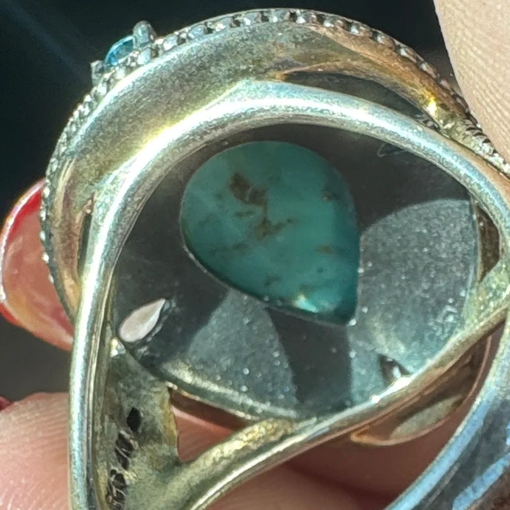 Turquoise 925 and Silver Statement Ring